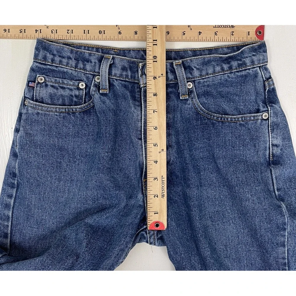 VTG Polo Ralph Lauren Jeans Men‎ Actual 28x27 Y2K Medium Wash Leather Patch